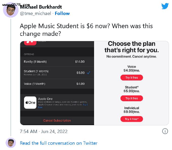 苹果悄然提高了Music学生套餐在美国、加拿大和英国的价格
