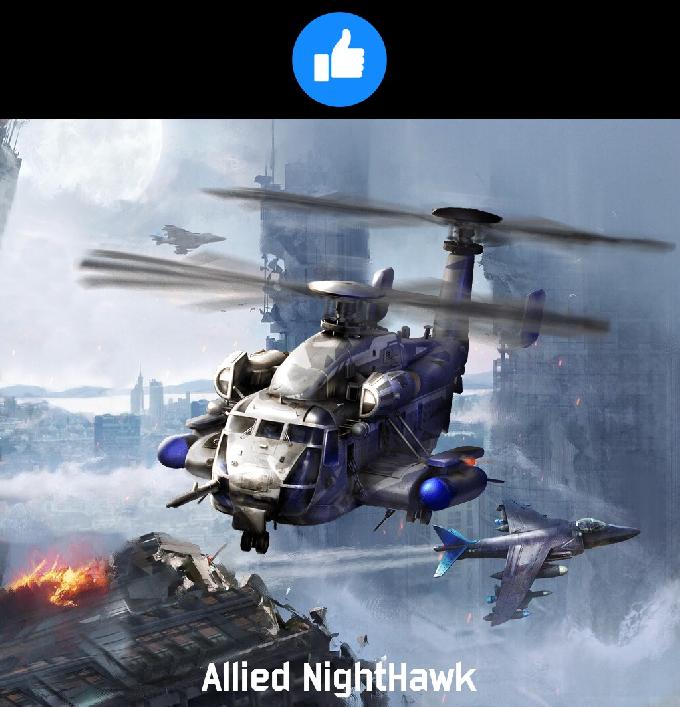 《红色警戒2》中盟军的夜鹰运输直升机