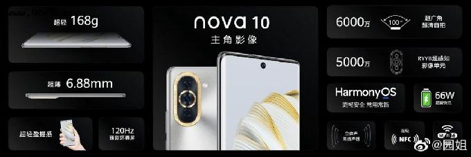 华为Nova10系列发布，前摄、起售价有惊喜，充电完胜苹果