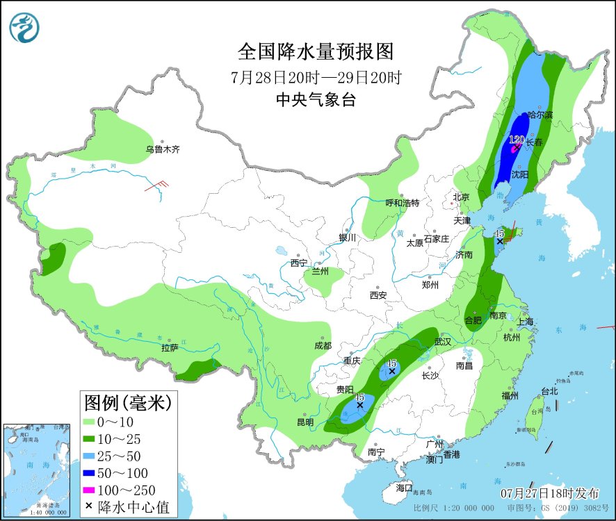 全国天气预报：南方高温天气持续，京津冀等地有较强降雨过程