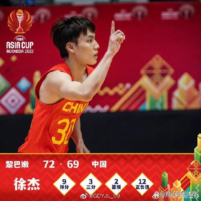 中国男篮后卫徐杰逆境三记三分，险造17分大逆转