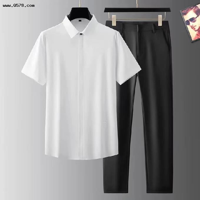 这几款男士套装黑白短袖简约彩色设计，都市潮人时尚必备单品