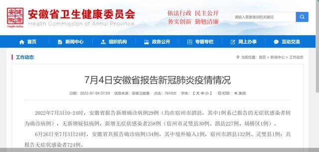 今天宿州泗县疫情最新消息：昨日新增本土52+164