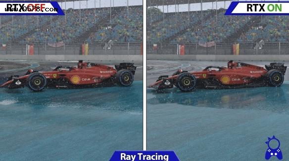 《F1 2022》开/关光追画面对比 效果提升明显，更真实