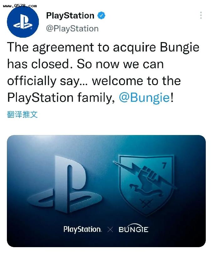索尼完成对Bungie的收购，后者正式加入PS家族