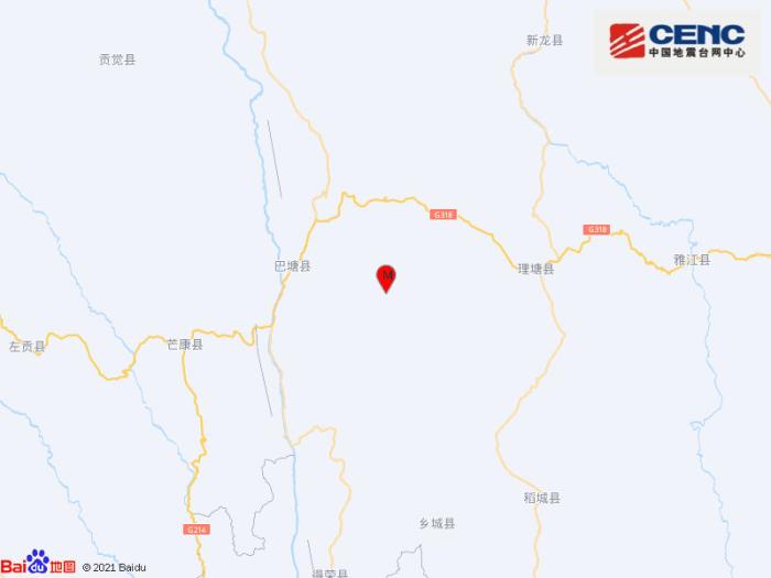 四川甘孜州巴塘县发生3.3级地震 震源深度14千米