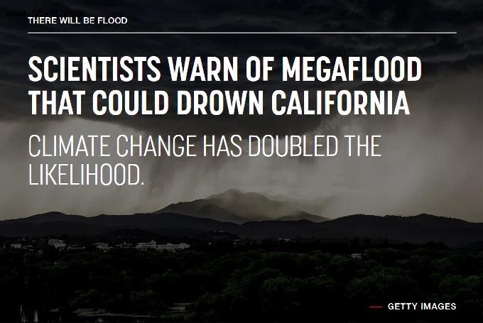 科企岛：科学家警告可能淹没加利福尼亚的巨型洪水