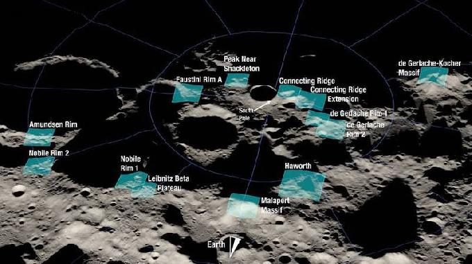 NASA登月计划着陆候选地点曝光！全都围绕在月球南极