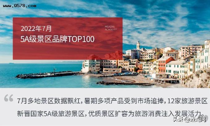 2022年7月5A级景区品牌100强榜单
