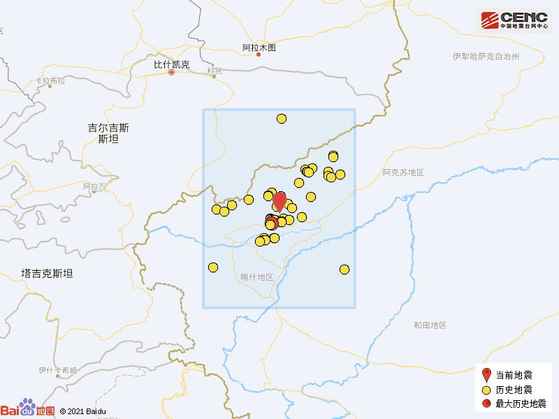 8月30日克孜勒苏州阿图什市发生3.4级地震