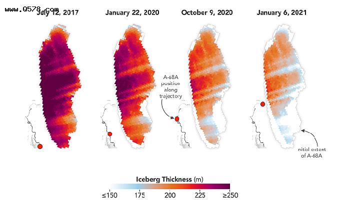 「太空观察」追踪南极巨型冰山的消亡