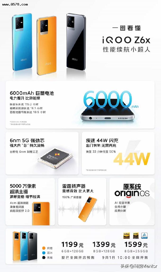 iQOO Z6系列发布：80W快充+OIS+大内存，起步价1199元