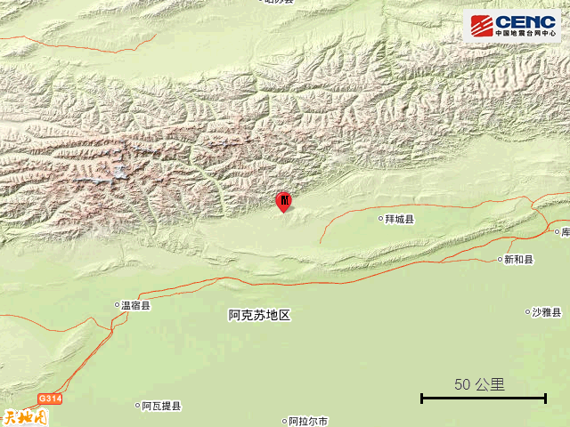 8月23日阿克苏地区拜城县发生3.0级地震
