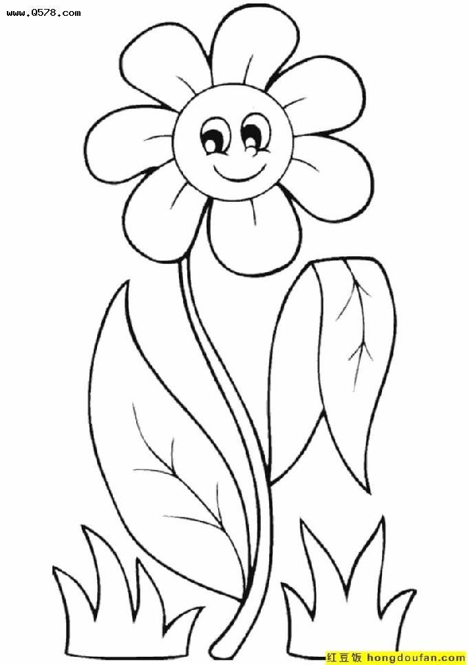 9张学习如何画向日葵！可涂色向日葵卡通儿童简笔画
