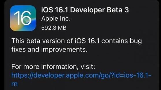 ios16.1beta3更新了什么 ios16.1beta3更新内容功能