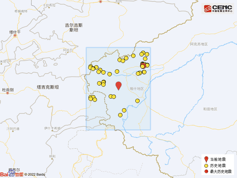 10月26日阿克陶县发生3.3级地震