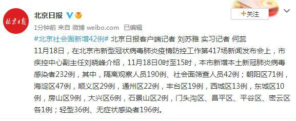 今天北京疫情最新消息：0时至15时，新增本土感染者232例